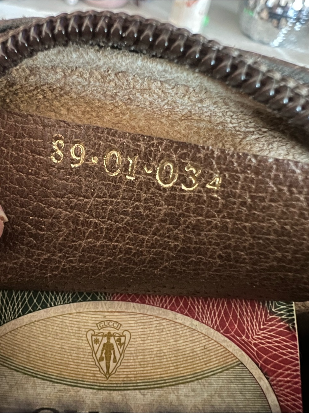 Vintage 80s Gucci Brown GG Supreme Canvas Wristlet with Sherry Line Stripe - Picture 4 of 14